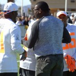 Former Dallas Cowboys WR Michael Irvin chats with members of his team during Pro Bowl practice Thursday, Jan. 22, 2015. (Photo by Adam Green/Arizona Sports)