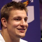 New England Patriots tight end Rob Gronkowski during Super Bowl Media Day Tuesday, Jan. 27, at US Airways Center. (Photo by Adam Green/Arizona Sports)