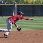 D-backs infielder Nick Ahmed has had a solid spring and looks get some time at short this upcoming season. Photo by Stephen DeLorenzo/Cronkite News