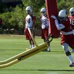 Running back Marion Grice goes through a drill during Arizona Cardinals OTAs Tuesday, May 26. (Photo by Adam Green/Arizona Sports)