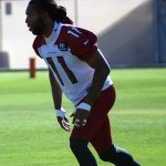 Receiver Larry Fitzgerald during OTAs June 1, 2015. (Photo by Adam Green/Arizona Sports)