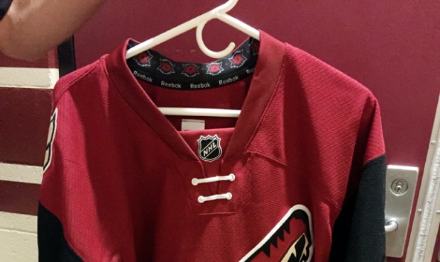 The Coyotes’ new home jersey which was unveiled Friday, June 26 at Gila River Arena. The jers...