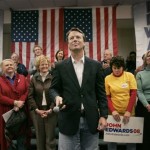 Democratic presidential hopeful former Sen. John Edwards, D-N.C., center, stands before an audience at the start of a campaign event, in Pawley's Island, S.C., Monday, Jan. 14, 2008. (AP Photo/Steven Senne)