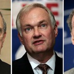  These 2007 file photos show former Senate majority leader George Mitchell, left, union head Donald Fehr, center, and MLB commissioner Bud Selig, right. Nearly three years ago, Selig and Fehr sat before Congress and were chastised for holes in baseball's drug-testing policy. They'll be back in front of that same House committee Tuesday, Jan. 15, 2008, along with the author of last month's Mitchell Report on steroids in the sport. (AP Photo/File)