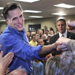 Republican presidential hopeful, former Massachusetts Gov. Mitt Romney, shakes hands with supporters at a campaign stop in Las Vegas, Nev., Thursday, Jan. 17, 2008. (AP Photo/LM Otero)
