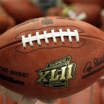The official Super Bowl game ball, which is made for retail sale, is shown Monday, Jan. 28, 2008 at the Wilson Sporting Goods Co. factory in Ada, Ohio. The plant is the only football manufacturing factory in the U. S. The footballs are identical to the ones used during Super Bowl XLII on Sunday, Feb. 3 in Glendale, Ariz. The actual game balls have already been shipped to Arizona for the game, and these balls are being manufactured for retail sales. (AP Photo/Skip Peterson)