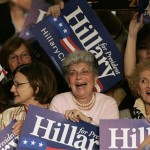 Supporters of Democratic presidential hopeful Sen. Hillary Rodham Clinton, D-N.Y., wait for her arrival in Davie, Fla., Tuesday, Jan. 29, 2008. (AP Photo/Lynne Sladky)