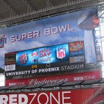 Inside the University of Phoenix Stadium on Media Day for the Super Bowl. (Hanna Scott/KTAR)