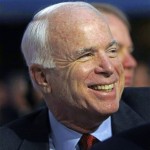 Republican presidential hopeful, Sen. John McCain, R-Ariz., smiles while attending the National Prayer Breakfast, Thursday, Feb. 7, 2008, in Washington. (AP Photo/Pablo Martinez Monsivais)