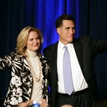 Republican presidential hopeful Mitt Romney, right, and his wife Ann wave after Romney made a speech to the Conservative Political Action Conference that he is dropping out of the Presidential race on Thursday, Feb. 7, 2008, in Washington. (AP Photo/Evan Vucci)