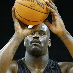 Phoenix Suns center Shaquille O'Neal shoots free throws during practice before an NBA basketball game against the Golden State Warriors in Oakland, Calif., Wednesday, Feb. 13, 2008.(AP Photo/Marcio Jose Sanchez)