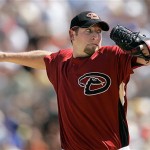 Arizona Diamondbacks' Brandon Webb pitches to the San Francisco Giants in the first inning of a spring baseball game in Scottsdale, Ariz., Friday.