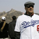 Los Angeles Dodgers manager Joe Torre looks on while visiting the Great Wall of China, Friday, March 14, 2008, in Beijing. The Dodgers will play the San Diego Padres in a baseball exhibition series this weekend. (AP Photo/Robert F. Bukaty)