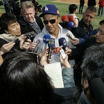 Los Angeles Dodgers manger Joe Torre speaks to reporters, Friday, March 14, 2008, in Beijing, China. The Dodgers will play the San Diego Padres in an exhibition series this weekend. (AP Photo/Robert F. Bukaty)