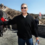 San Diego Padres' baseball team manager Bud Black smiles while visiting the Great Wall with his team players in Beijing, Thursday, March 13, 2008. The Los Angeles Dodgers will play the San Diego Padres on Saturday and Sunday at Wukesong Baseball Field, which will be used for the 2008 Beijing Olympics. (AP Photo/Andy Wong)