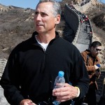 San Diego Padres' baseball team manager Bud Black along with his team players visits the Great Wall in Beijing, Thursday, March 13, 2008. The Los Angeles Dodgers will play the San Diego Padres on Saturday and Sunday at Wukesong Baseball Field, which will be used for the 2008 Beijing Olympics. (AP Photo/Andy Wong)