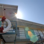 The sun shines on the balcony of the Lorraine Hotel in Memphis, Tenn. Tuesday, March 25, 2008, the site where Dr. Martin Luther King, Jr. was assassinated on April 4, 1968. The hotel is now part of the National Civil Rights Museum. (AP Photo/Greg Campbell)