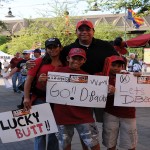 The Espinoza family, of Chandler, cheers on the Diamondbacks prior to the start of Arizona's home opener against the Los Angeles Dodgers on Monday at Chase Field. Samantha Hjelle For Sports 620 KTAR