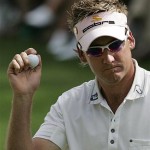Ian Poulter of England reacts after making a birdie on the 16th hole during the second round of the 2008 Masters golf tournament at the Augusta National Golf Club in Augusta, Ga., Friday.