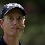 Jim Furyk grimaces after his putt on the 13th green during the second round of the 2008 Masters golf tournament at the Augusta National Golf Club in Augusta, Ga., Friday.