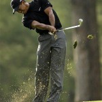 Tiger Woods swings up the 14th fairway during the second round of the 2008 Masters golf tournament at the Augusta National Golf Club in Augusta, Ga., Friday.