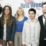 (L-R) American Idol contestants Syesha Mercado, Jason Castro, Brooke White, David Archuleta, and David Cook arrive at the Britweek launch party at the British Consul Generals' residence in Los Angeles on Thursday, April 24, 2008. (AP Photo/Matt Sayles)
