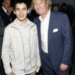 Nigel Lythgoe, right, and American Idol contestant David Archuleta pose together at the Britweek launch party at the British Consul Generals' residence in Los Angeles on Thursday, April 24, 2008. (AP Photo/Matt Sayles)
