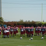 Arizona players perform drills in mini-camp during the Arizona Cardinals Fan Fest on Saturday, May 3 at the Cardinals training facility in Tempe.

(Courtesy of Jay Chapman/Sports 620 KTAR)