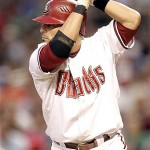 Arizona Diamondbacks' Augie Ojeda waits for a pitch against the Philadelphia Phillies during the first inning of a baseball game Wednesday, May 7, 2008 in Phoenix. (AP Photo/Matt York)