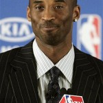 Los Angeles Lakers star Kobe Bryant smiles during a news conference after being named the National Basketball Association's Most Valuable Player Tuesday, May 6, 2008, in Los Angeles. (AP Photo/Ric Francis)