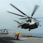  This photo, supplied by the U.S.Navy, shows a Marine MH-53 helicopter, assigned to U.S. Marine Medium Helicopter Squadron 265, taking off Thursday,May 8, 2008 from the flight deck of the amphibious assault ship USS Essex in the Gulf of Thailand. The U.S. Navy has the Essex and two other ships, participating in an exercise in the Gulf of Thailand, that could help in any Myanmar cyclone relief effort. The Essex has 23 helicopters aboard. The Navy was sending this and other helicopters from the Essex to the staging area in Thailand, a defense official said.(AP Photo/U.S. Navy, Mass Communication Specialist 2nd Class David Didier )
