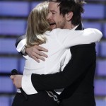 David Cook hugs his mother Beth Foraker after being named the new American Idol during the season finale on Wednesday May 21, 2008, in Los Angeles. (Mark Mainz/AP Images for Fox)