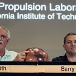 Peter Smith and Barry Goldstein, members of the Mars exploratory team, hold a news conference to discuss the Phoenix lander Thursday, May 22, 2008, at NASA's Jet Propulsion Laboratory in Pasadena, Calif. The lander will reach Mars on Sunday, May 25, to begin a three-month mission studying an arctic site on the Red Planet. (AP Photo/Ric Francis)
