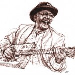 Illustration of Rock pioneer Bo Diddley who has died