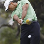 Tiger Woods tees off on the 15th hole during the second round of the US Open championship at Torrey Pines Golf Course on Friday, June 13, 2008 in San Diego. (AP Photo/Chris Carlson)
