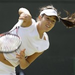 Ana Ivanovic of Serbia in action against Nathalie Dechy of France, during their Ladies second round match at Wimbledon, Wednesday.