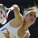 Nicole Vaidisova of the Czech Republic in action during her fourth round match against Russia's Anna Chakvetadze at Wimbledon, Monday.