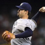 Milwaukee Brewers' Jeff Suppan throws against the Arizona Diamondbacks in the first inning of a baseball game Tuesday.