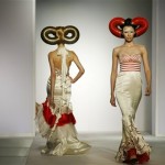 Models display creations designed by Dutch Chinese fashion designer Hu Shequang during the Hong Kong Fashion Week for spring/summer Wednesday, July 9, 2008 in Hong Kong. (AP Photo/Vincent Yu)
