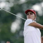 
              Lexi Thompson drives on the 16th hole during the third round of the Meijer LPGA Classic golf tournament at Blythefield Country Club, Saturday, July 25, 2015 in Belmont, Mich. (AP Photo/Carlos Osorio)
            