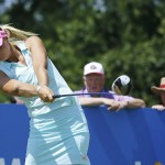 
              Anna Nordqvist of Sweden hits her opening drive during the second round of the NW Arkansas Championship LPGA golf tournament at Pinnacle Country Club in Rogers, Ark., Saturday, June 27, 2015. (AP Photo/Danny Johnston)
            