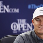 
              United States’ Jordan Spieth smiles during a news conference ahead of a practice round at the British Open Golf Championship at the Old Course, St. Andrews, Scotland, Wednesday, July 15, 2015. (AP Photo/Peter Morrison)
            