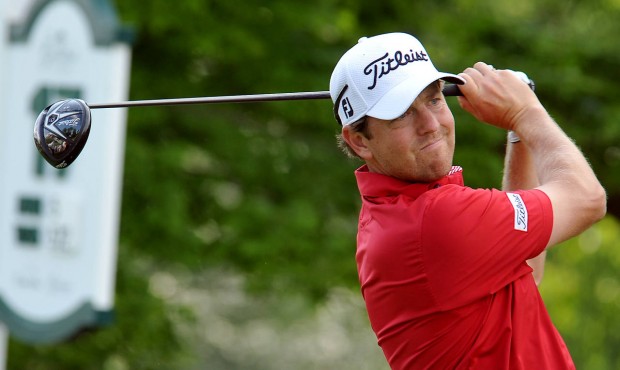 Bryce Molder tees off on the 17th hole during the third round of the Greenbrier Classic golf tourna...