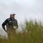 
              Scotland Paul Lawrie waits on the 16th tee during the first round of the British Open Golf Championship at the Old Course, St. Andrews, Scotland, Thursday, July 16, 2015. (AP Photo/Peter Morrison)
            