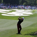 
              Robert Streb hits to the fifth green during the first round of the Wells Fargo Championship golf tournament at Quail Hollow Club in Charlotte, N.C., Thursday, May 14, 2015. (AP Photo/Chuck Burton)
            