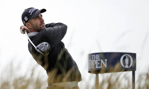 Australia’s Geoff Ogilvy plays from the sixth tee during the final round at the British Open ...