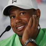 
              Tiger Woods talks speaks to the media during a news conference for the U.S. Open golf tournament at Chambers Bay on Tuesday, June 16, 2015 in University Place, Wash. (AP Photo/John Locher)
            