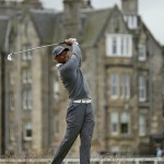 
              United States’ Tiger Woods follows his drive from the second tee during the first round of the British Open Golf Championship at the Old Course, St. Andrews, Scotland, Thursday, July 16, 2015. (AP Photo/Peter Morrison)
            