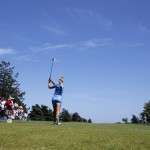 
              Anna Nordqvist, of Sweden, hits a tee shot on the sixth hole during the final round of the ShopRite LPGA Classic golf tournament, Sunday, May 31, 2015, in Galloway Township, N.J. (AP Photo/Mel Evans)
            
