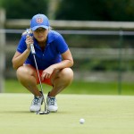
              Sarah Kemp of Australia lines up a putt on the 12th green during the second round of the Marathon Classic golf tournament at Highland Meadows Golf Club in Sylvania, Ohio, Friday, July 17, 2015. (AP Photo/Rick Osentoski)
            